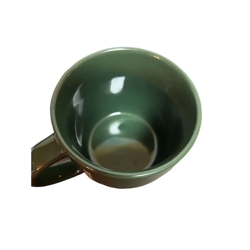 Starbucks 14oz Green Ceramic Coffee Mug with Snowflake Design